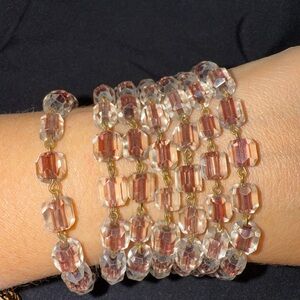 Elegant Crystal Beaded Necklace Art Glass chain vintage